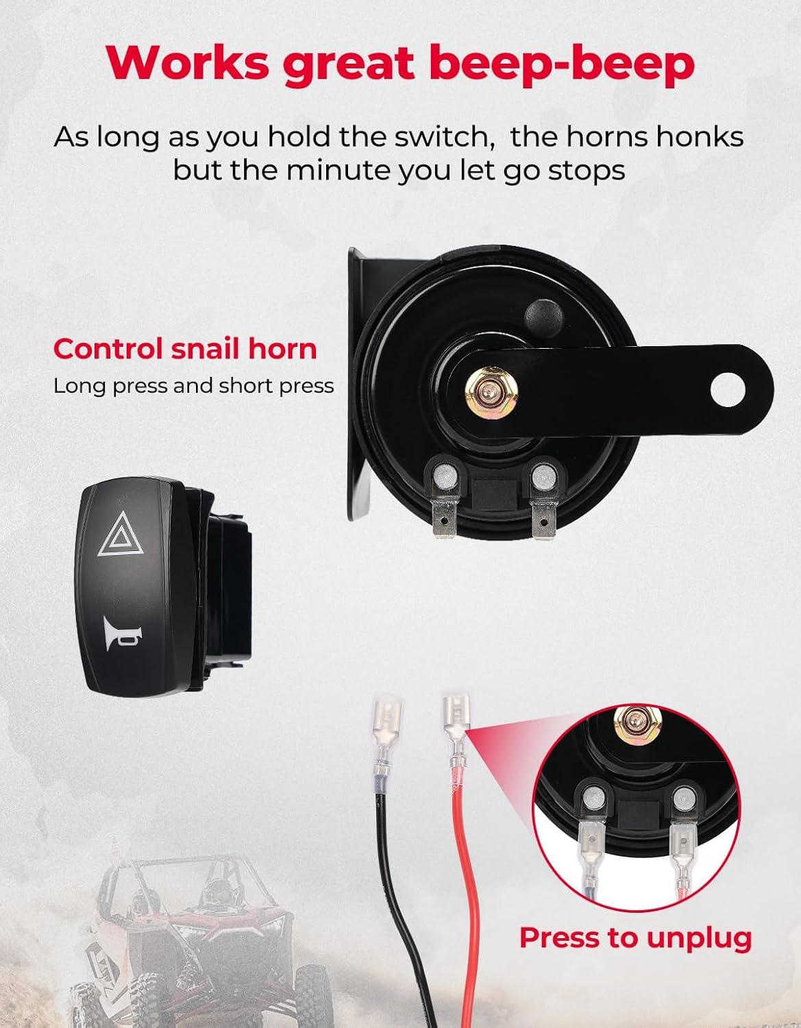 Universal Plug & Play Turn Signal Kit With Rocker Switch & 110D Horn - Kemimoto