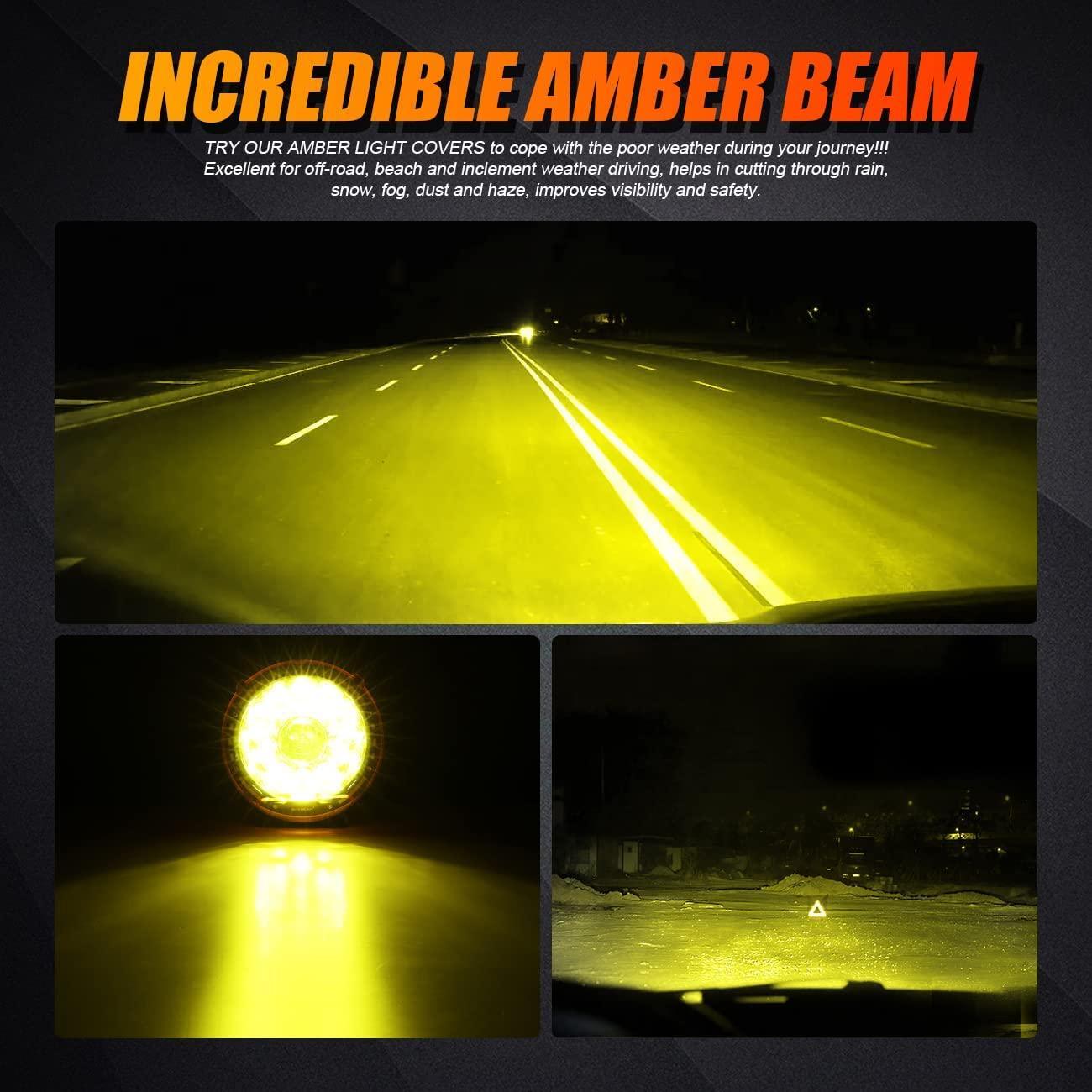 360 PRO/RAY-L Series 7/9 Inch LED Driving Lights Amber Cover Light Shield Cover