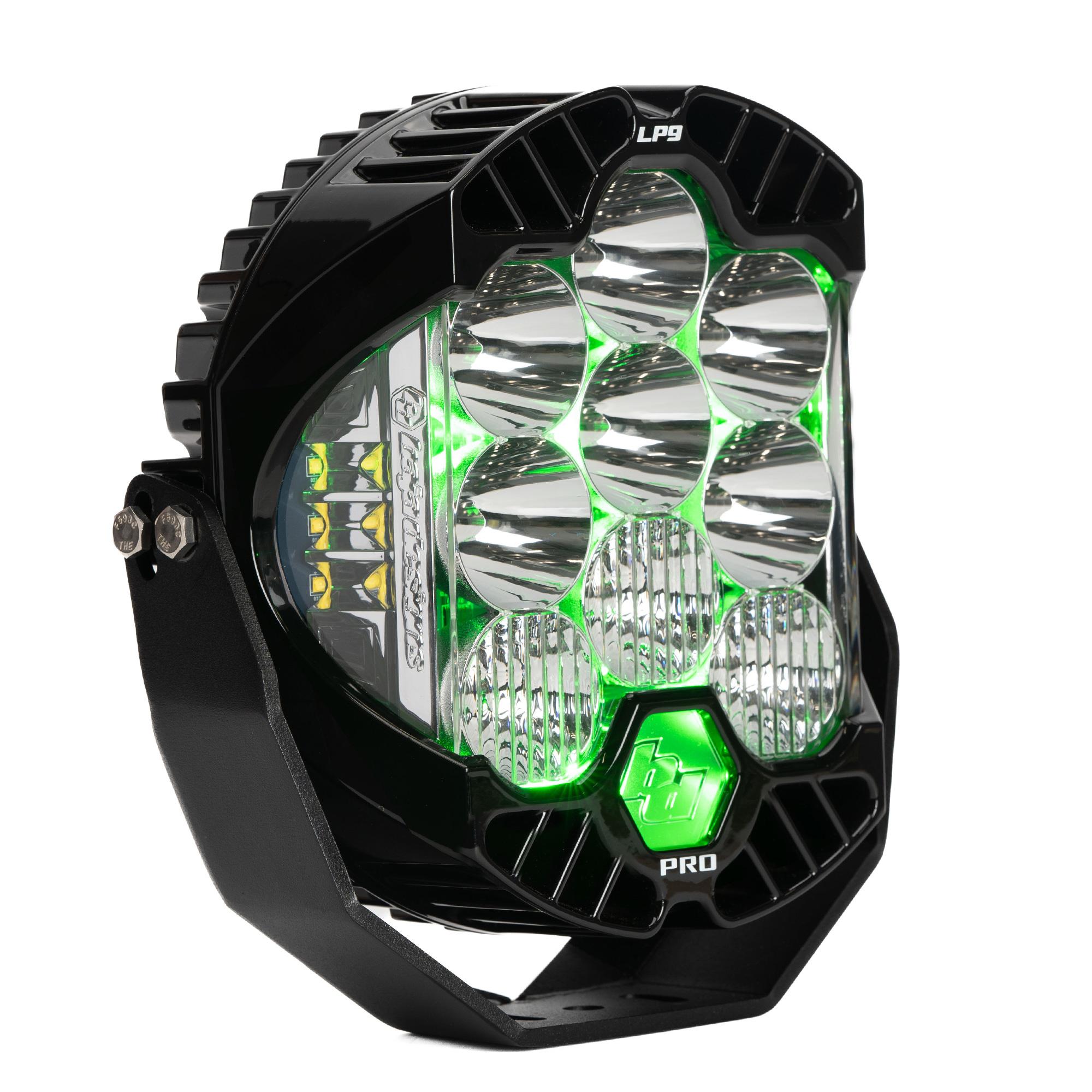 LP9 Pro LED Auxiliary Light Pod Light Pattern Driving/Combo Green Backlight Baja Designs