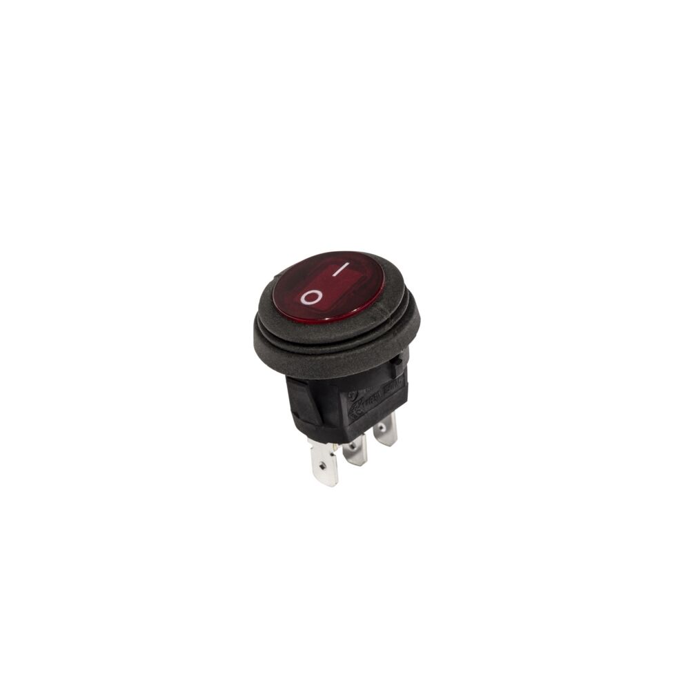KC Illuminated LED Rocker Light Switch - 2 Pos - Round - Red - # 3113