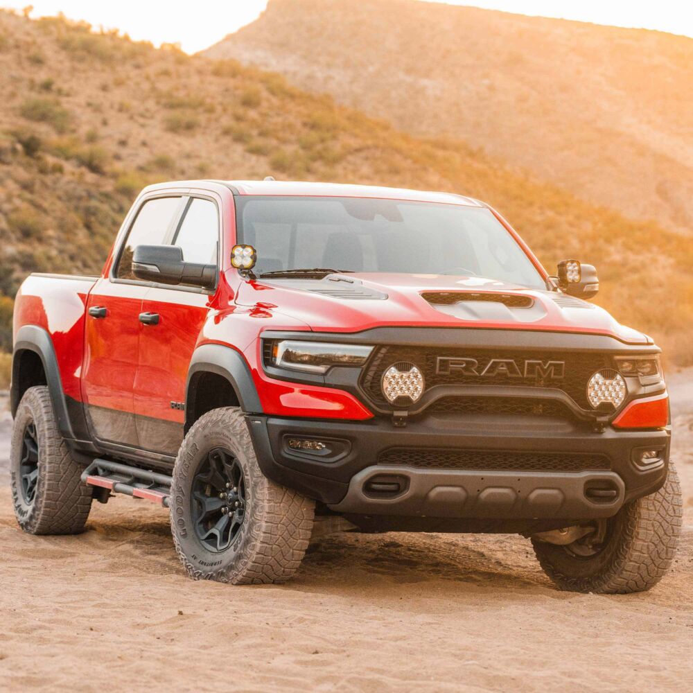 Grill Mount Light Brackets for Two Lights - GEN5 2019+ RAM 1500 Rebel/1500 TRX - # 7346