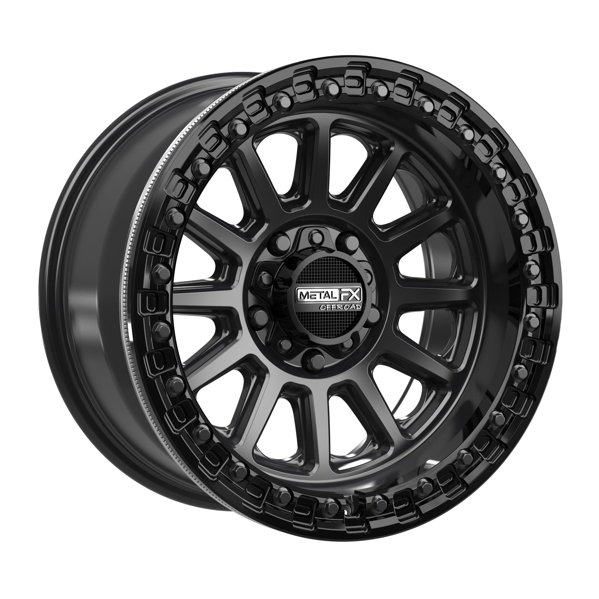 Rampage R Beadlock | Satin Black w/ Gloss Black Ring