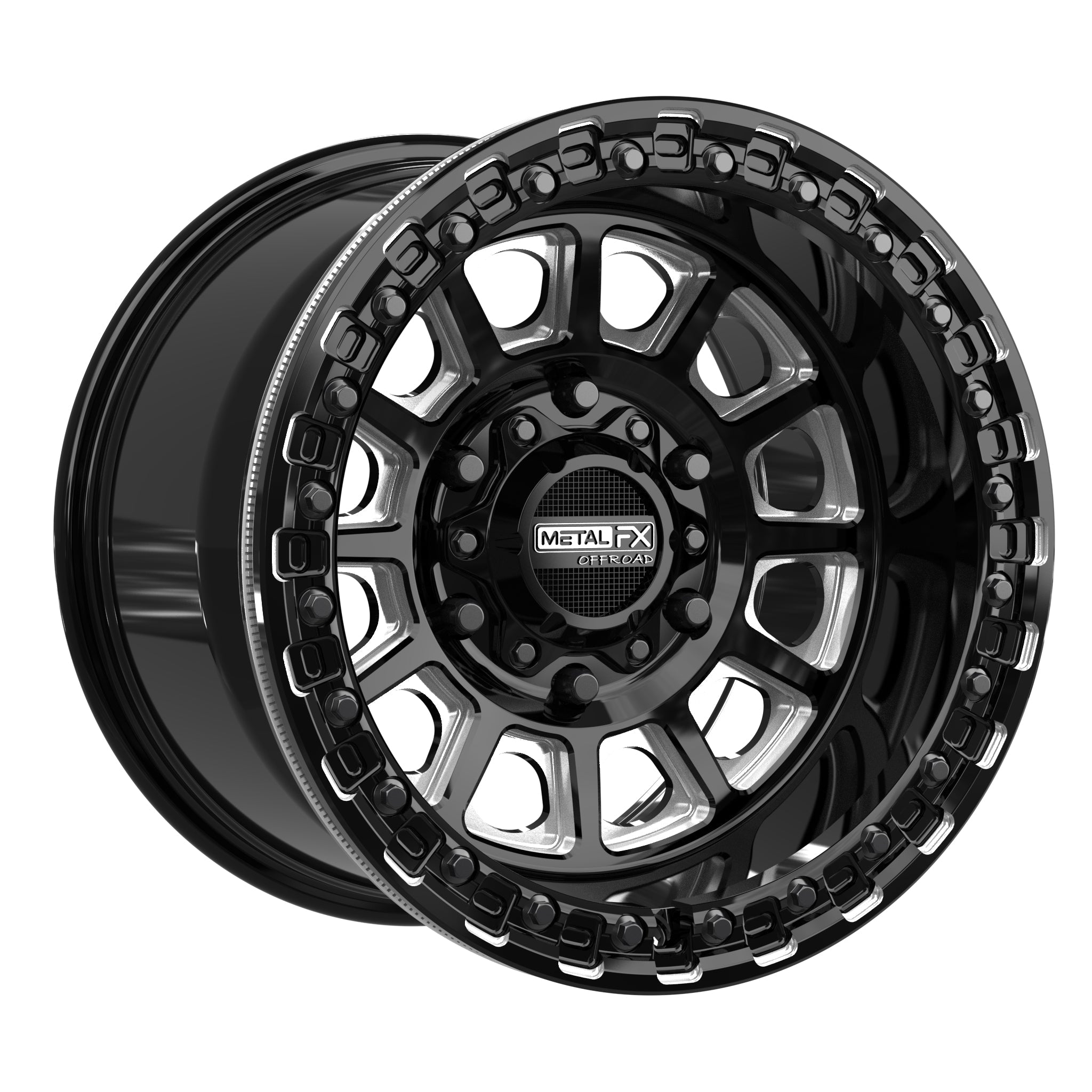 Rampage 6R Beadlock | Gloss Black Contrast Cut