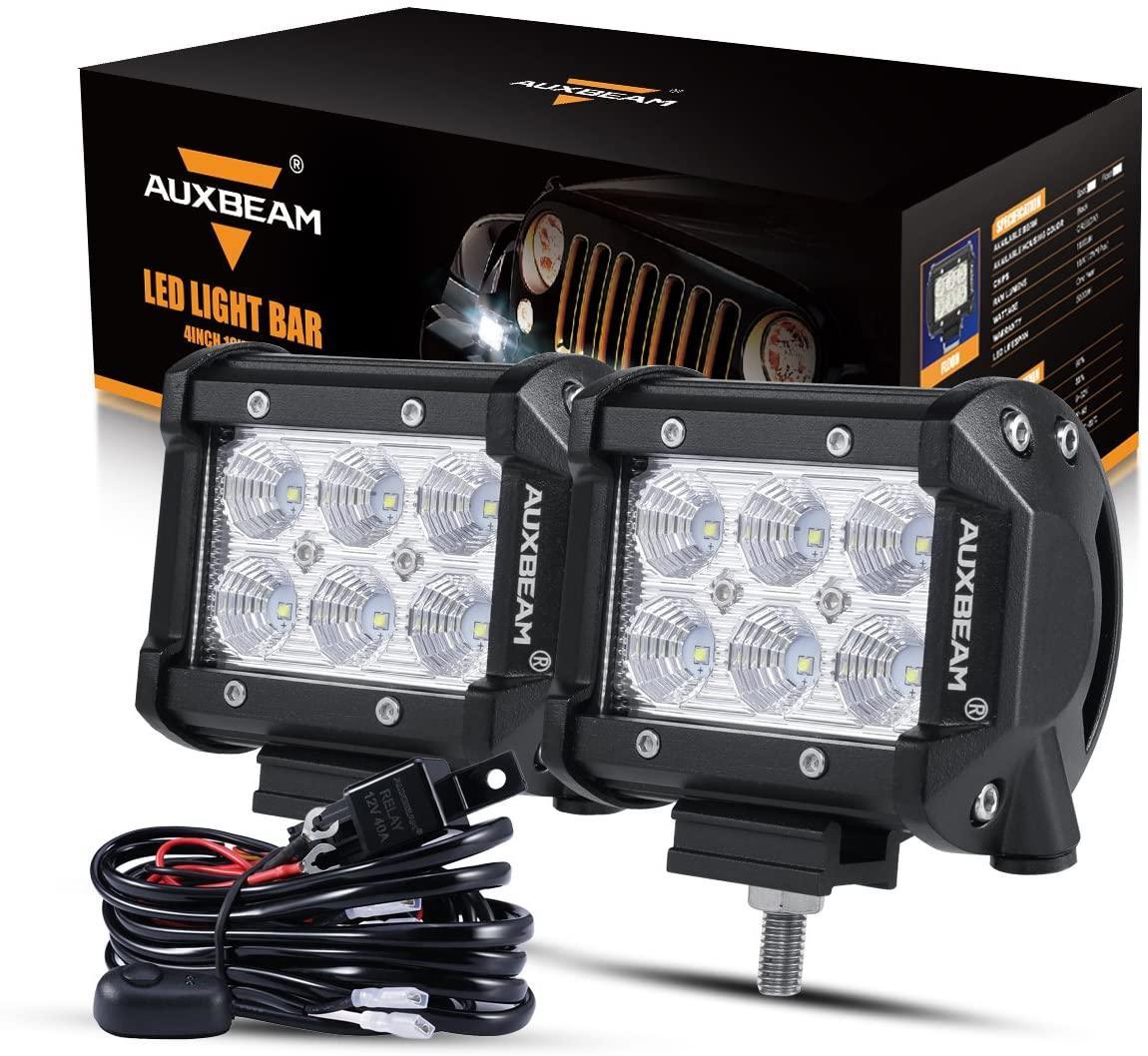 4 inch Classic-SM Series Dual Row LED Pod Lights Flood Beam & A-Pillar Mounting Bracket for 2016-2021 Yamaha YXZ 1000R models