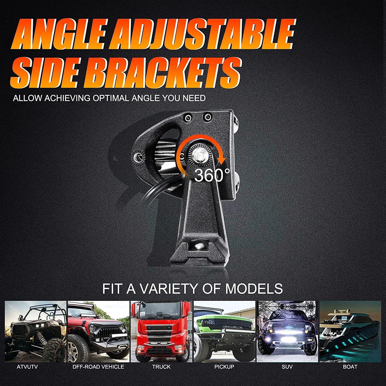 5D Series 22 Inch/32 Inch/42 Inch/50 Inch/52 Inch Combo Beam Straight/Curved Double Row LED Light Bar