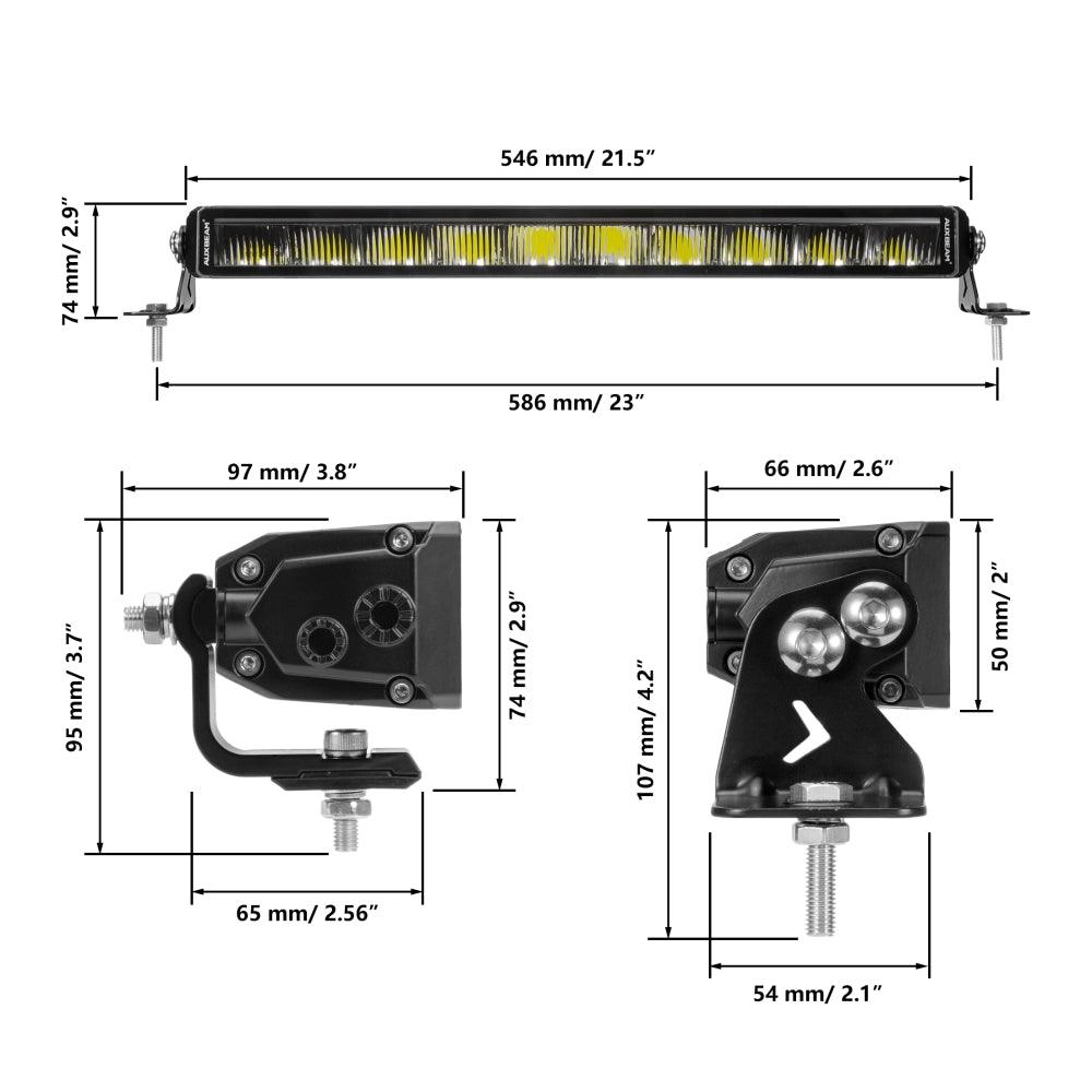 SP-DRL Series 22 Inch 114W 12440LM Single Row Off Road LED Light Bar With Amber&White DRL