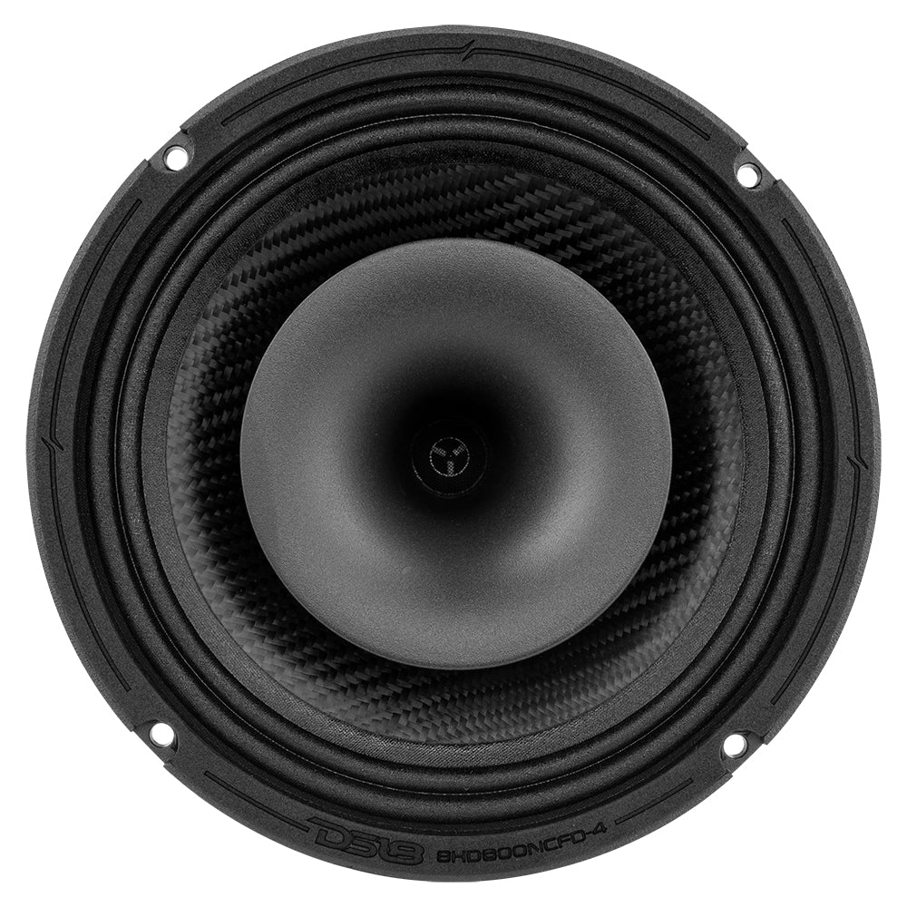 8" Neodymium Coaxial Hybrid Mid-Bass Water resistant Carbon Fiber Cone Loudspeaker with Built-in Driver 400 Watts Rms 4-Ohm