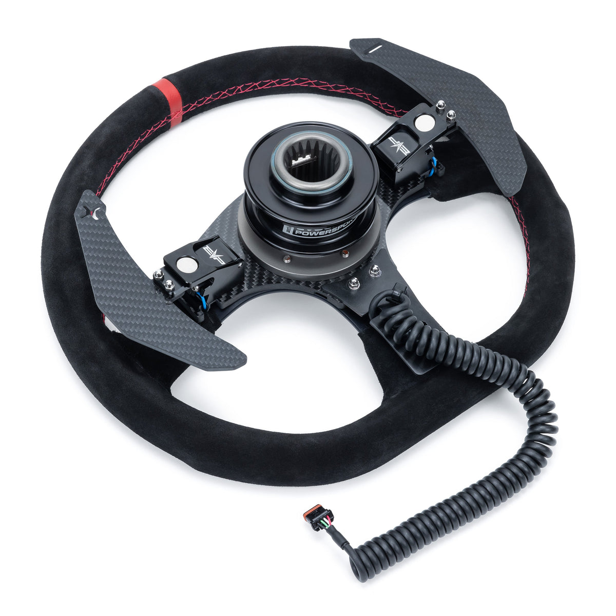 Evolution Powersports - Body Accessories - EVP.MOde Race Steering Wheel with Carbon Fiber Paddles and Quick-Release Hub Adapter Kit for Can-Am Maverick R
