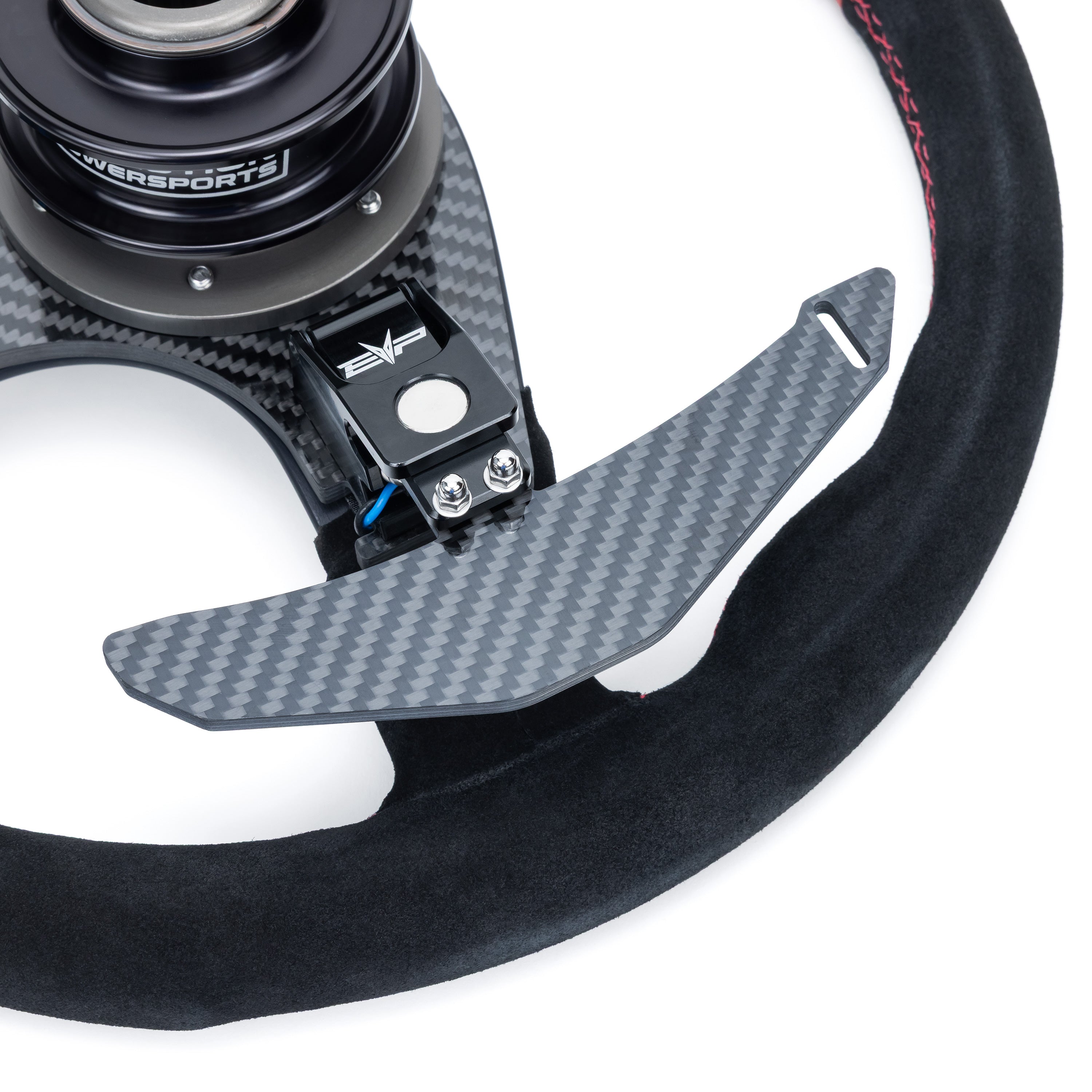EVP.MOde Race Steering Wheel with Carbon Fiber Paddles and Quick-Release Hub Adapter Kit for Can-Am Maverick R