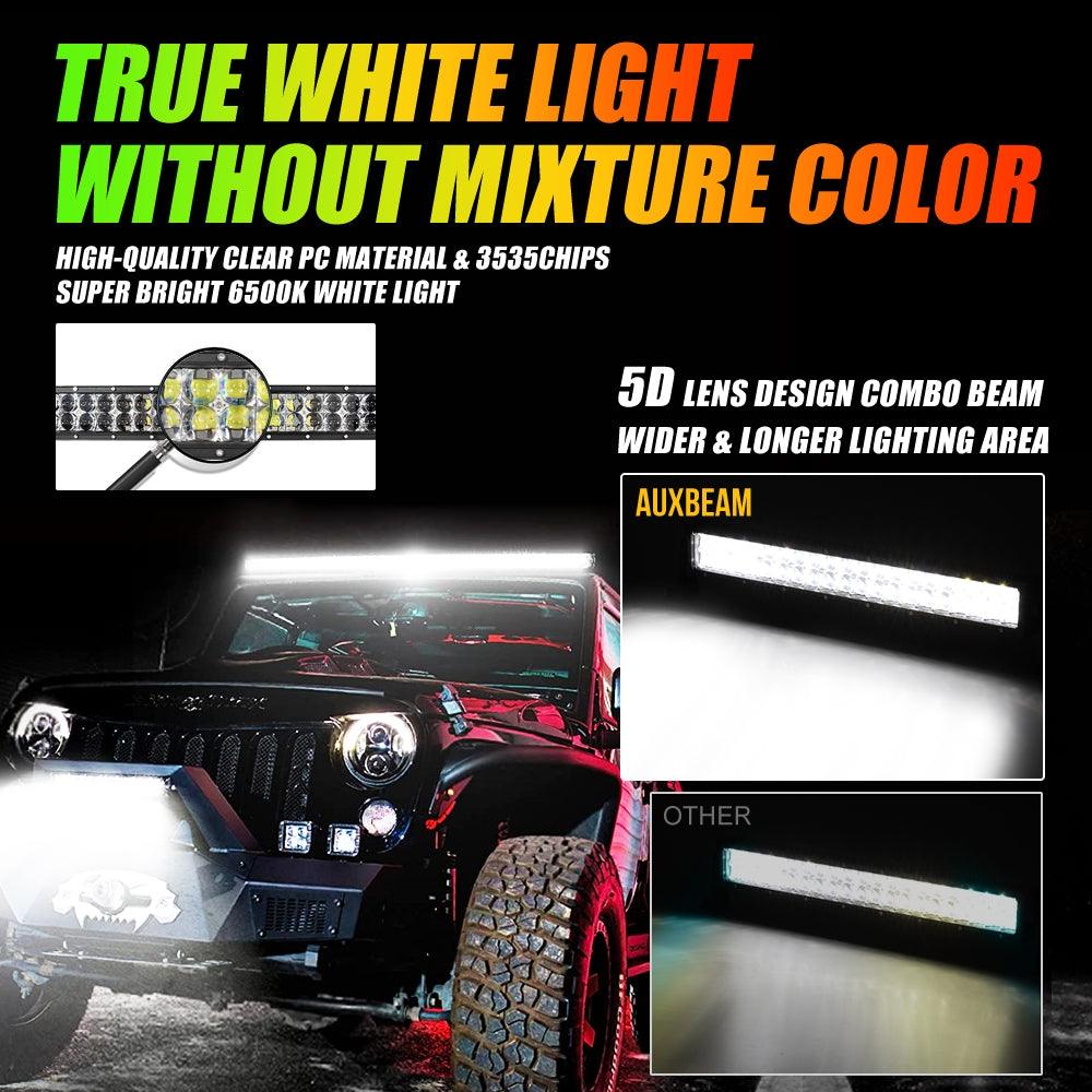 New 22 Inch V-PRO Series Straight RGBW Color Changing Off Road Led Light Bar