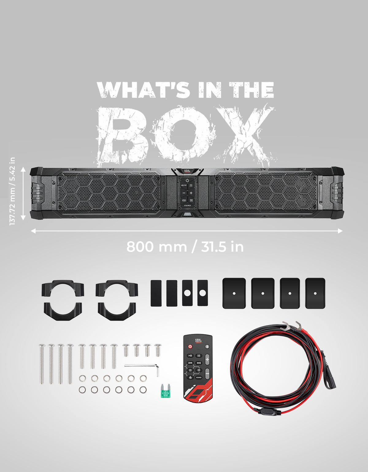 Midnight 80 Gen2 Soundbar For Can am Polaris 680W Peak Power