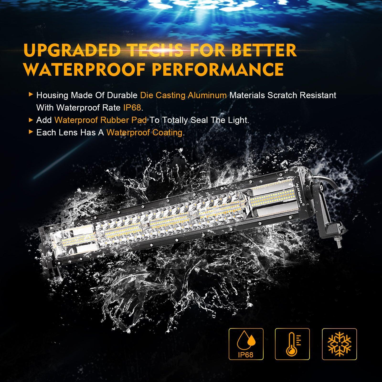 22 Inch 6 Modes White&Amber Off Road Led Light Bar