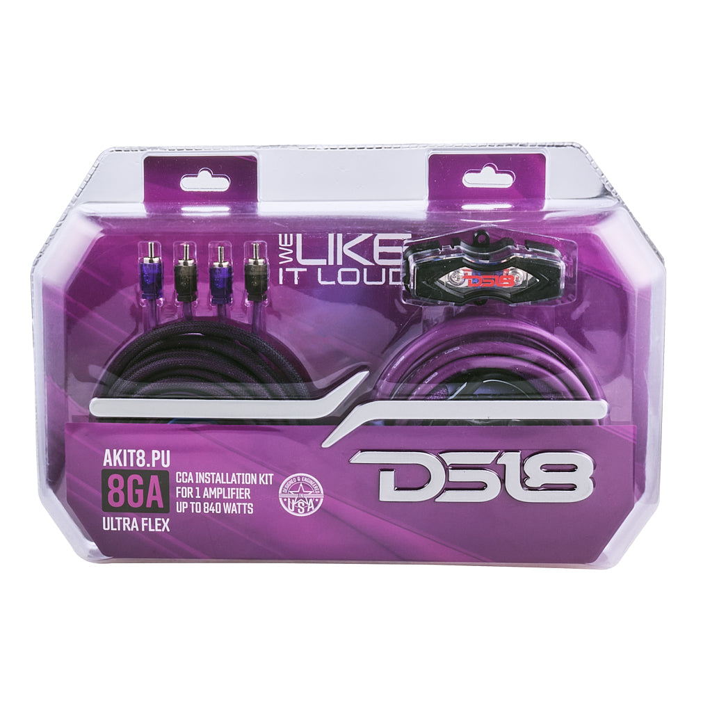 8-GA Amplifier Installation Wiring Kit - Purple