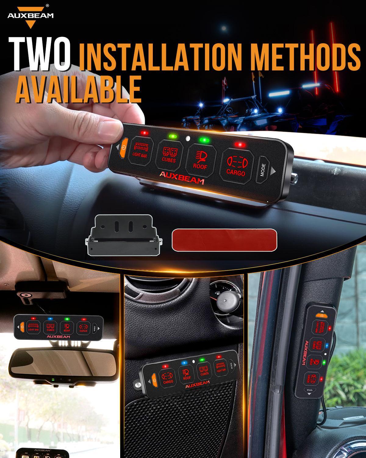 AS Series 4 Gang (AS-R40) RGB Slim Switch Panel, Toggle/ Momentary/ Pulsed Mode Supported(One-Sided Outlet)