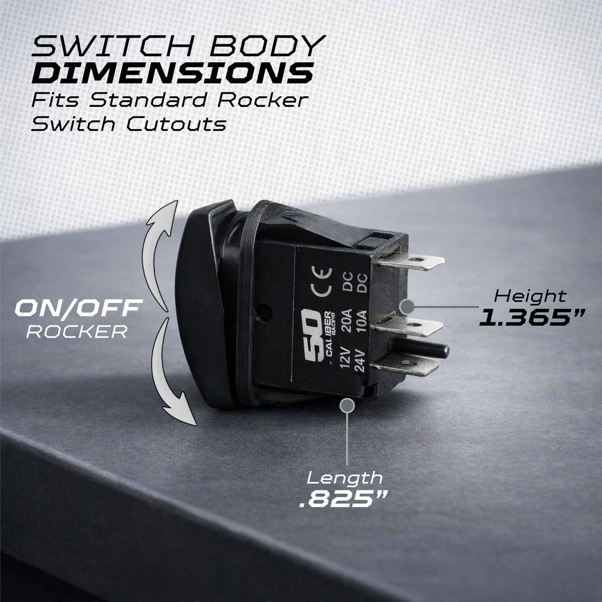 Waterproof Rocker Switch 12v ON/Off, LED Backlit with Etched Design w/Toggle Switch 12v - UTV, Auto, Boat 20A Variation