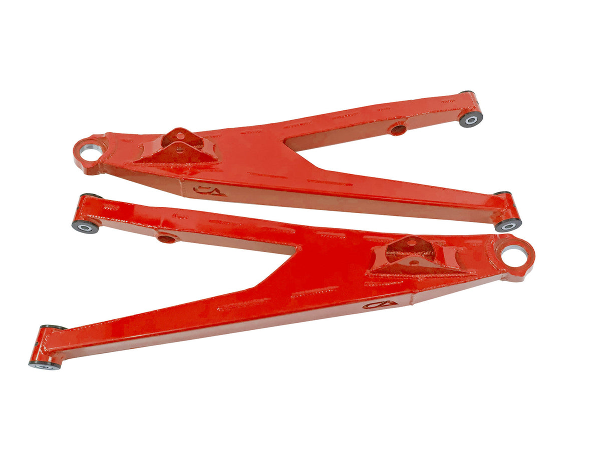Can-Am Maverick X3 Upper Boxed Control Arms are laser cut from 4130 chromoly then CNC broke for quality and accuracy. Comes complete with 25% larger bushings installed to decrease wear and increase bushing life. Made with TIVAR® a high quality UHMW-PE material and is resistant to most all chemicals and conditions.