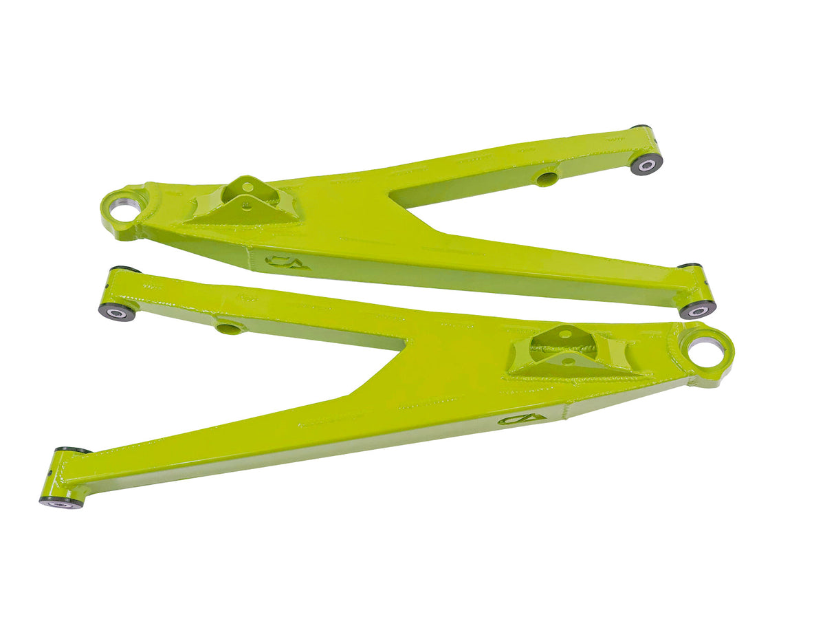 Can-Am Maverick X3 Upper Boxed Control Arms are laser cut from 4130 chromoly then CNC broke for quality and accuracy. Comes complete with 25% larger bushings installed to decrease wear and increase bushing life. Made with TIVAR® a high quality UHMW-PE material and is resistant to most all chemicals and conditions.