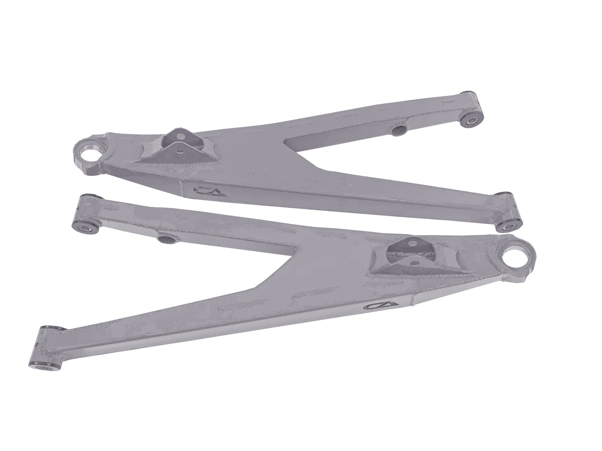 Can-Am Maverick X3 Upper Boxed Control Arms are laser cut from 4130 chromoly then CNC broke for quality and accuracy. Comes complete with 25% larger bushings installed to decrease wear and increase bushing life. Made with TIVAR® a high quality UHMW-PE material and is resistant to most all chemicals and conditions.