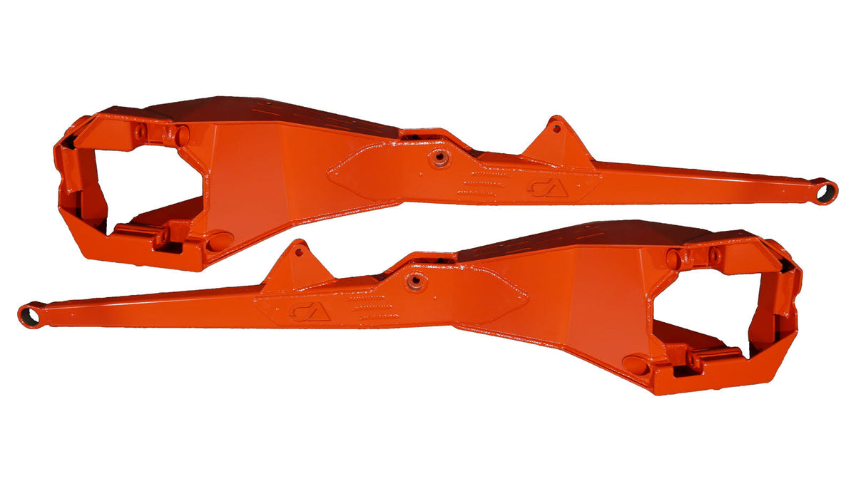 We have overhauled and reinforced our previous generation of Boxed Trailing Arms to meet the demands of the ever-evolving UTV world. Adding further gusseting at high impact areas and increased overall structure to prevent failure. Whether you are a weekend warrior or a professional racer, we encourage you to equip your machine with the very best and leave the worrying at home while you focus on hitting the trails.