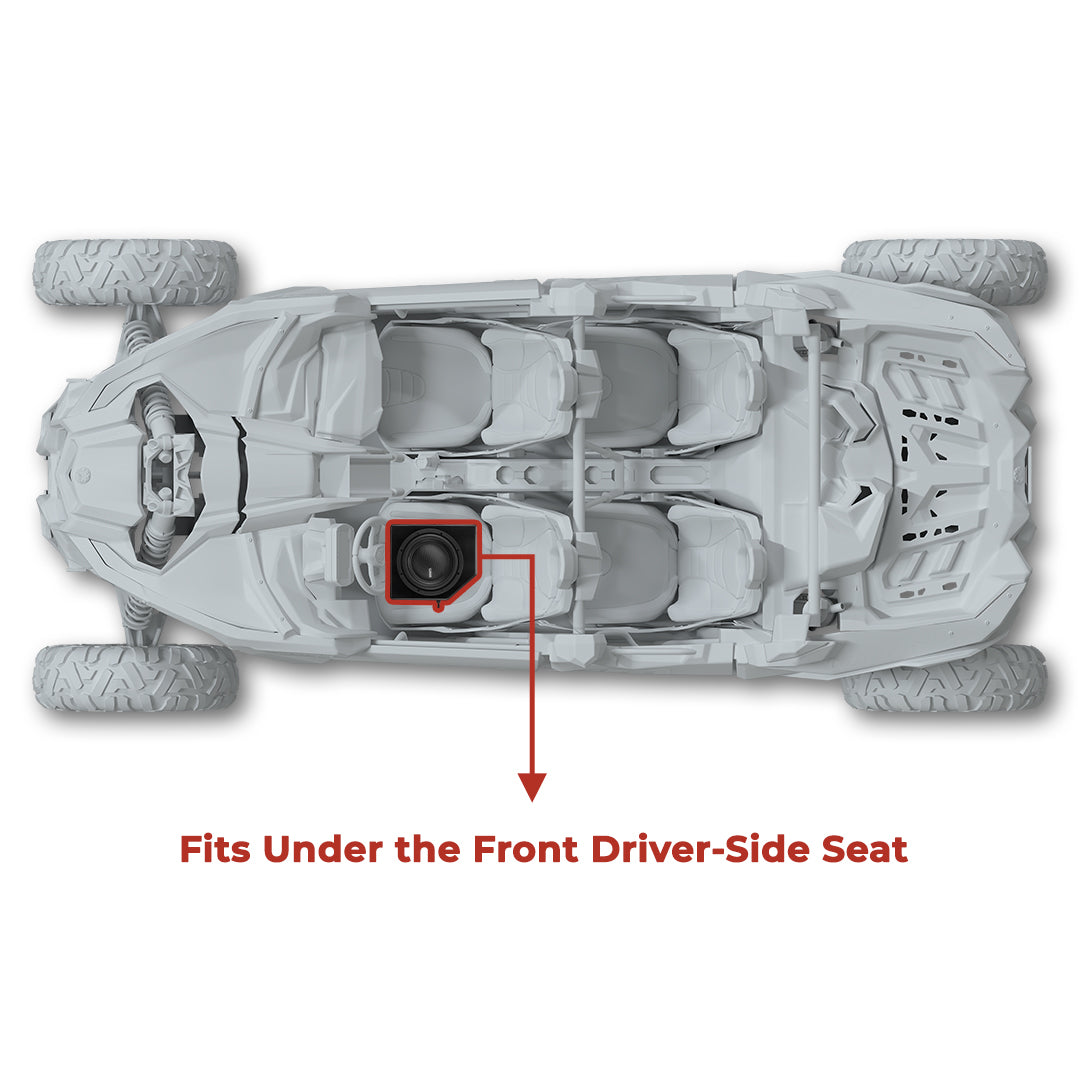 Can-Am 10” Under-Seat Subwoofer Enclosure for 2-Door & 4-Door Maverick X3 (2017-Up) - Front Driver Side