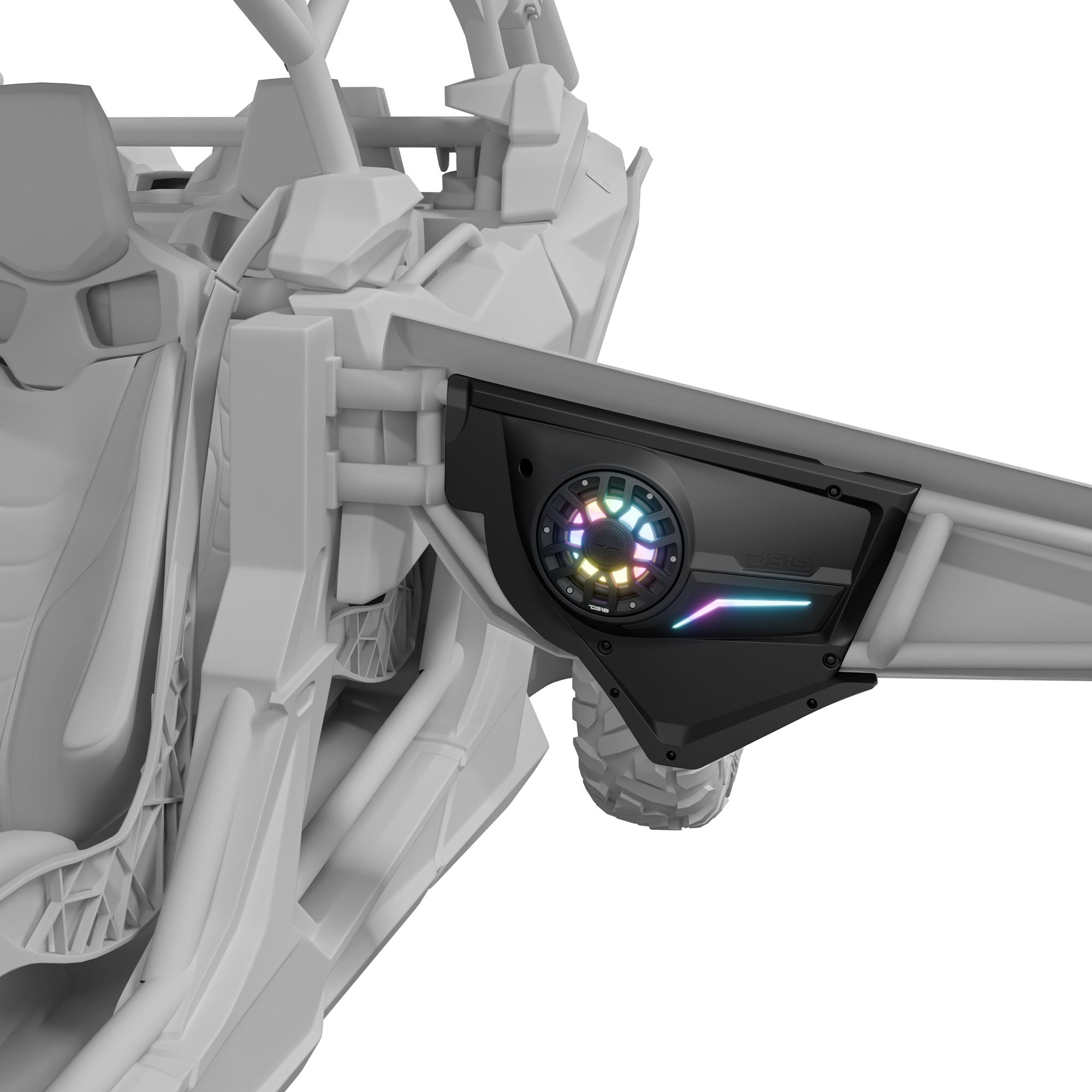 Can-Am Maverick X3 Door Speaker Panels Loaded with NXL-IQ 6.5" 2-Way Coaxial Marine Speakers and Digital LED Badge