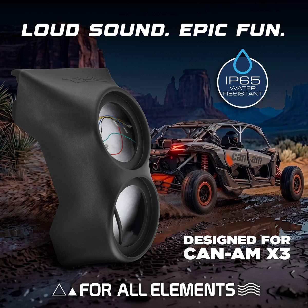 Can-Am Maverick X3 (2017-Up) Waterfall Center Console Speaker Pod – Fits Dual 6.5” Speakers