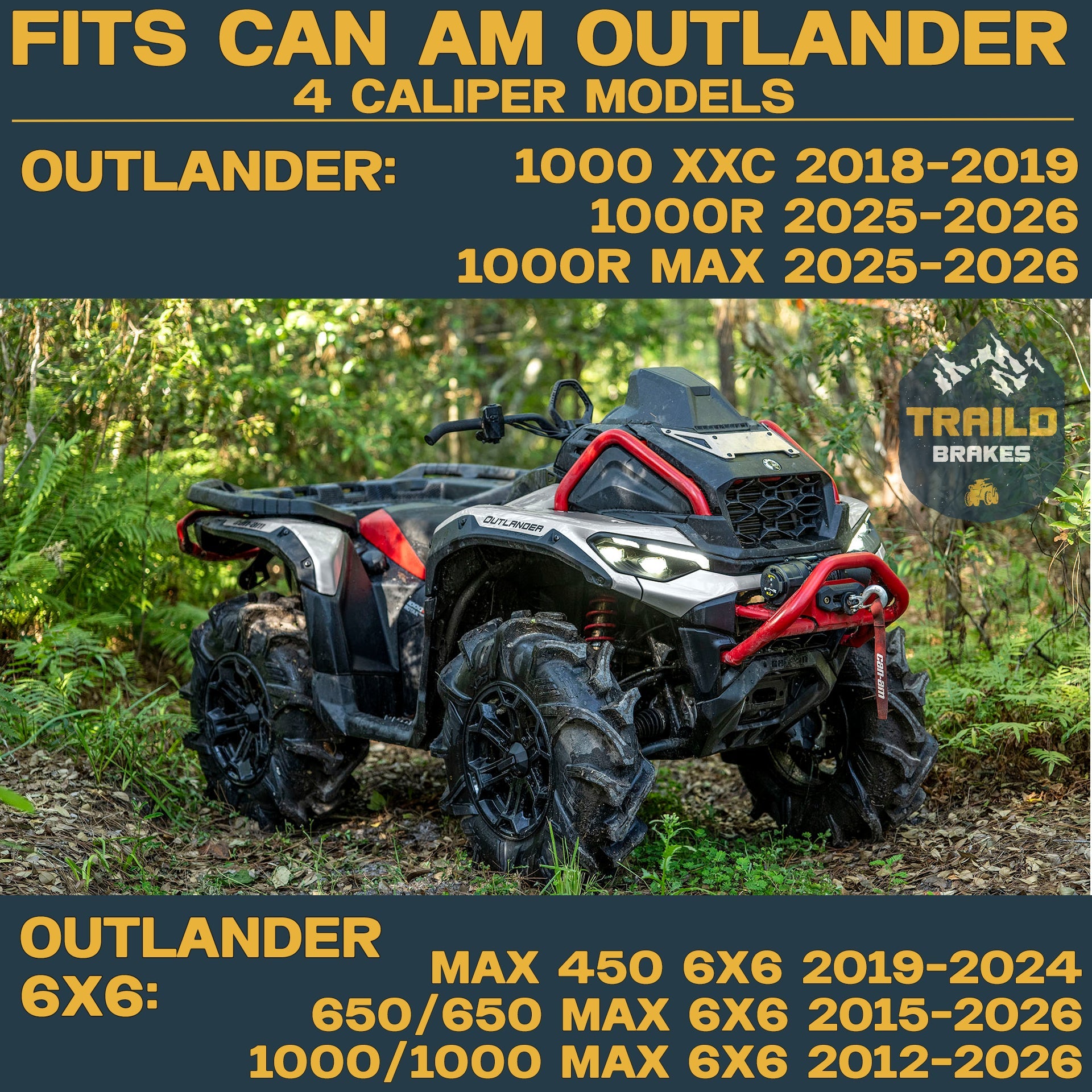 Can-Am Outlander 1000/650/450 6x6 2015-2026 Ridge Rider Rotor and Pad Kit