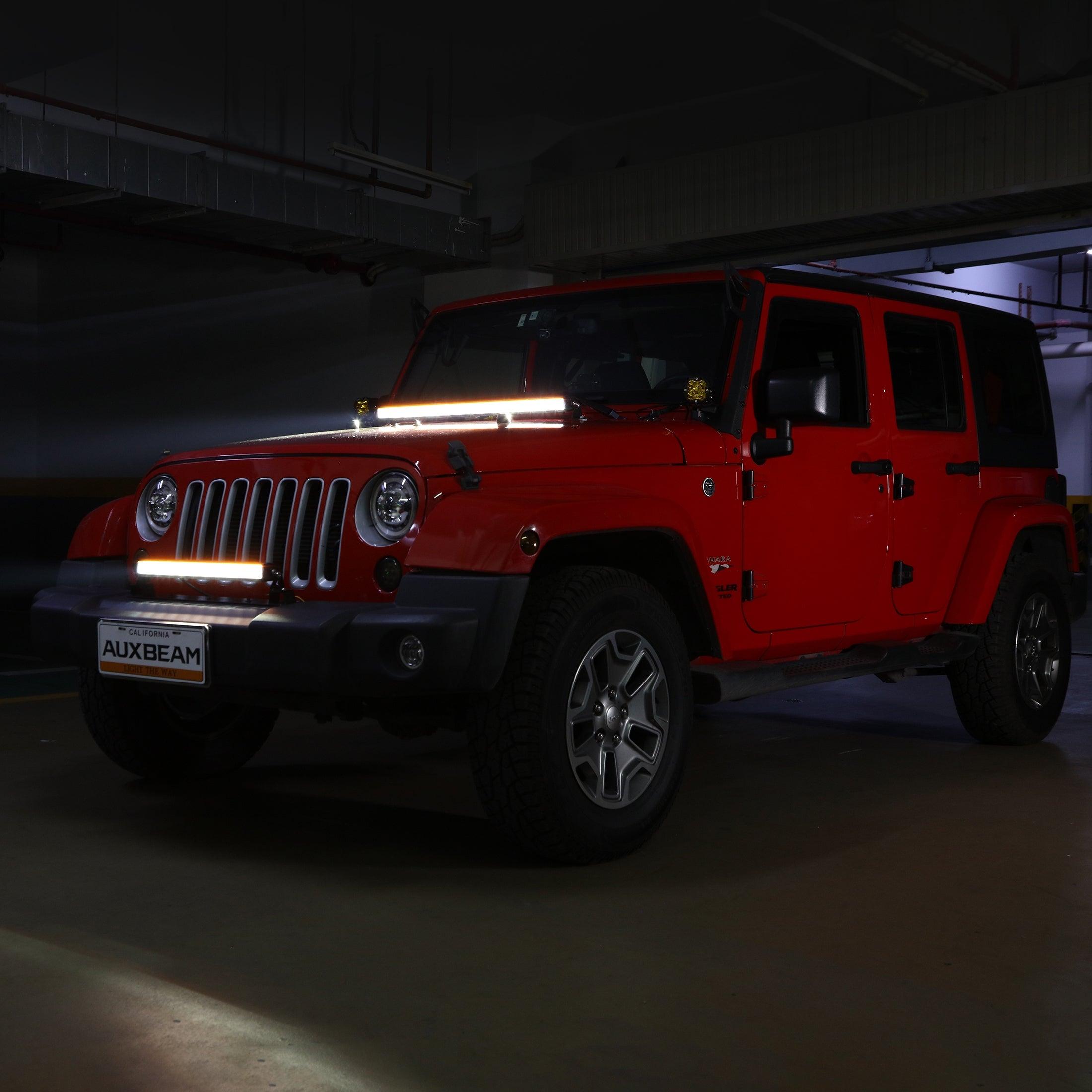 SP-DRL Series 22 Inch 114W 12440LM Single Row Off Road LED Light Bar With Amber&White DRL