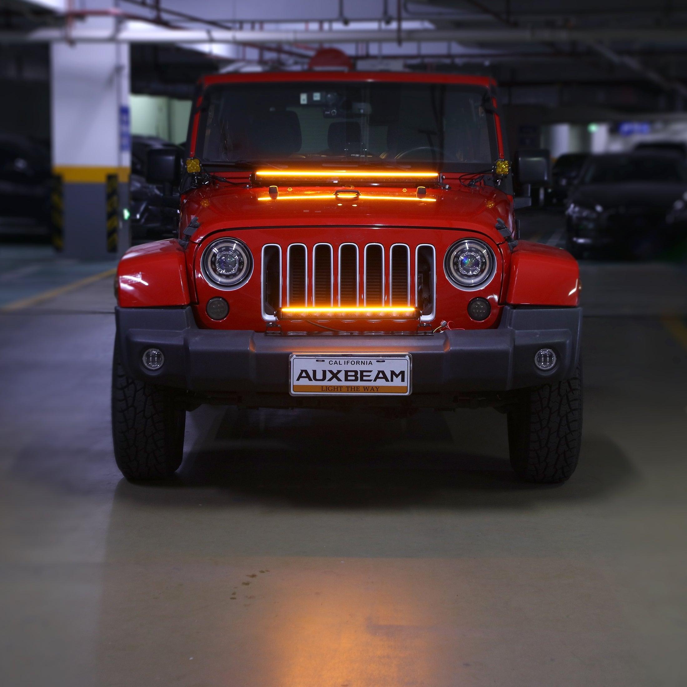 SP-DRL Series 22 Inch 114W 12440LM Single Row Off Road LED Light Bar With Amber&White DRL