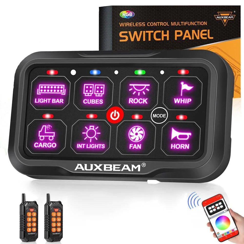 AC Series 8 Gang (AC-800) RGB Switch Panel with APP&Remote Control, Toggle/ Momentary/ Pulsed Mode Supported(One-Side Output)