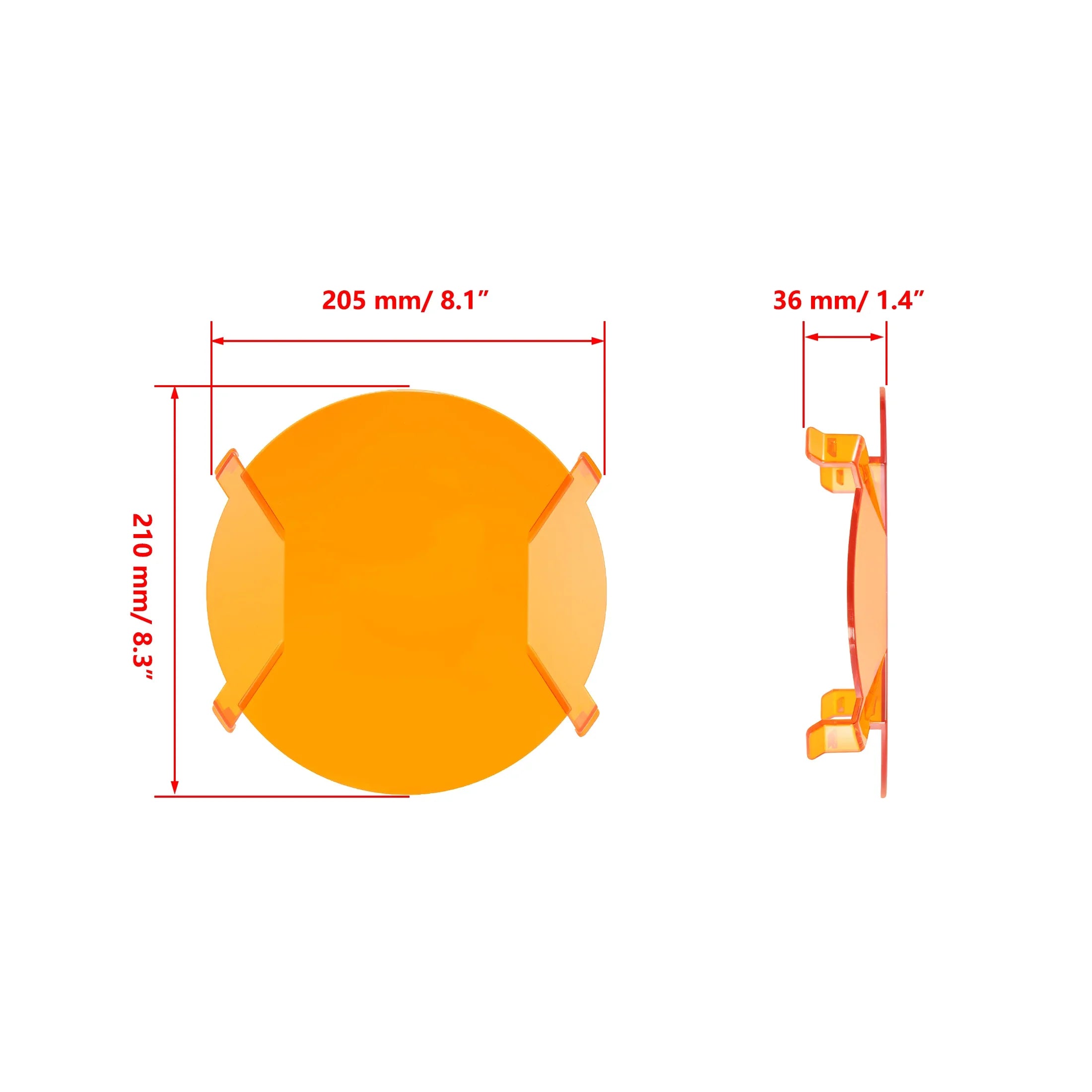 V-ULTRA Series 3/5/7/9 Inch LED Pod Lights Dark Amber Cover Light Shield Cover