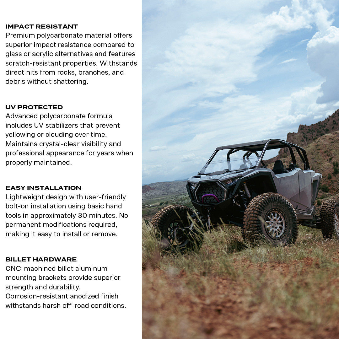 Polaris RZR Pro XP & Pro S Polycarbonate Half Front Windshield