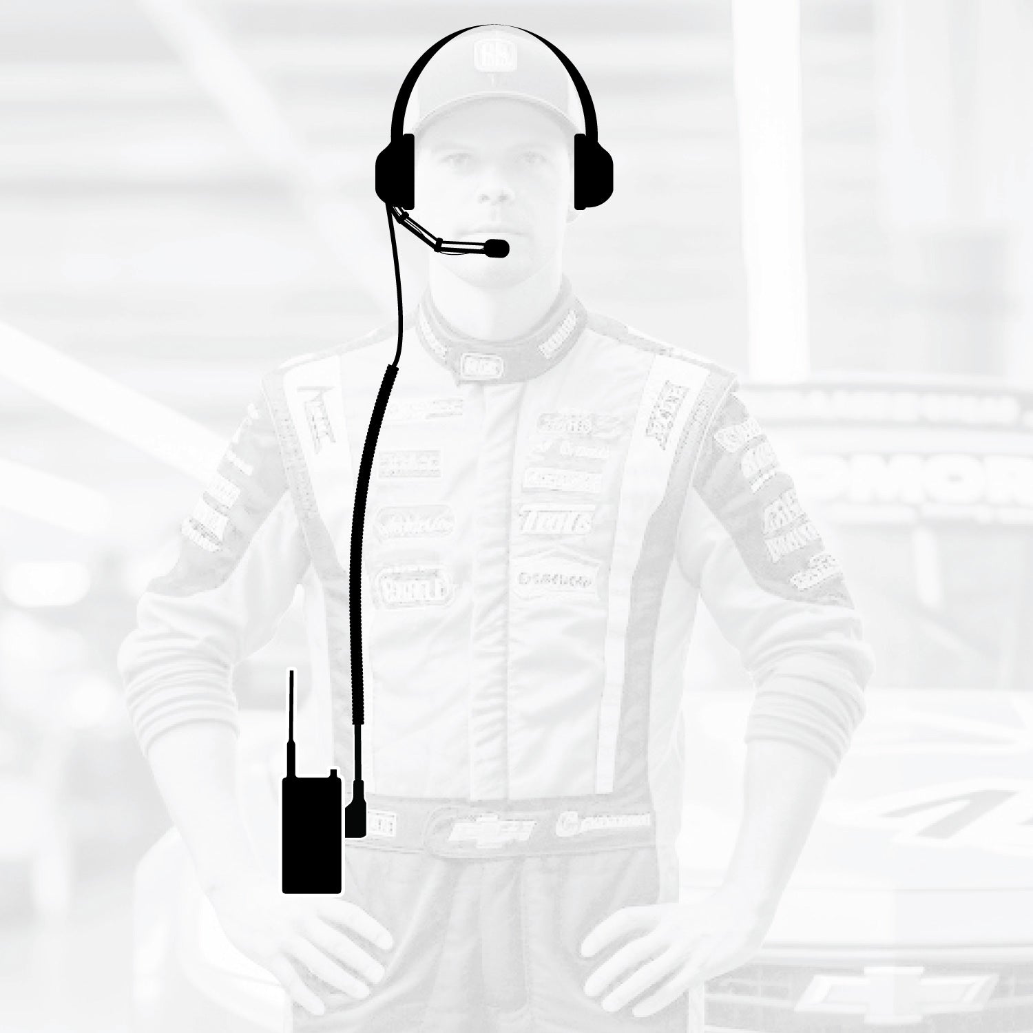 Crew Chief - H42 Spotter Headset and Rugged Handheld Radio Package - Dual Radio / R1 Business Band Handheld - Digital and Analog / Safety Yellow