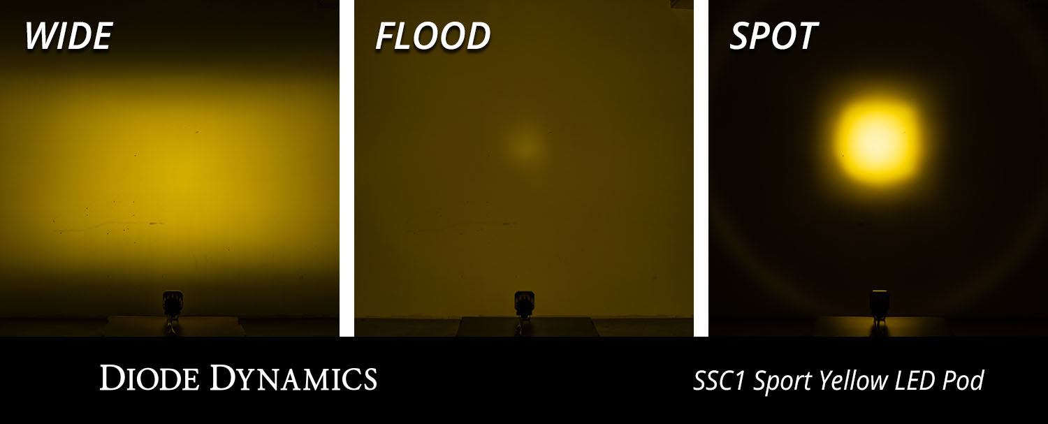 Stage Series C1 LED Pod Pro Yellow Wide Standard ABL Pair Diode Dynamics