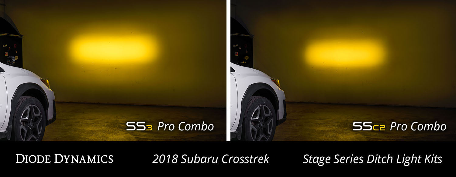 Stage Series 2in LED Ditch Light Kit for 2018-2021 Subaru Crosstrek, Sport Yellow Combo
