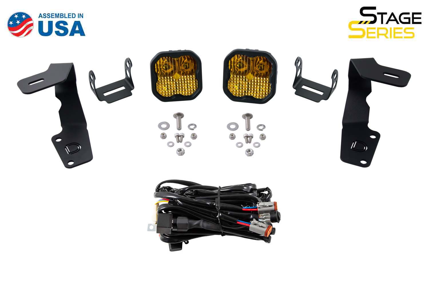 SS3 LED Ditch Light Kit for 2015-2021 Subaru WRX/STi, Sport Yellow Combo Diode Dynamics