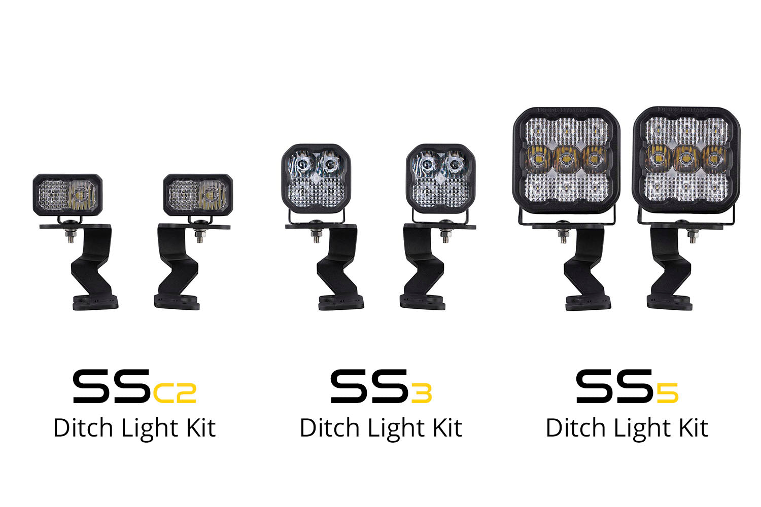 Stage Series Ditch Light Kit for 2022 Toyota Tundra SS3 Pro Diode Dymanics White Combo Diode Dymanics