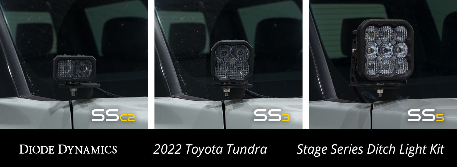 Stage Series Ditch Light Kit for 2022 Toyota Tundra SS5 Pro Diode Dymanics Yellow Combo Diode Dymanics