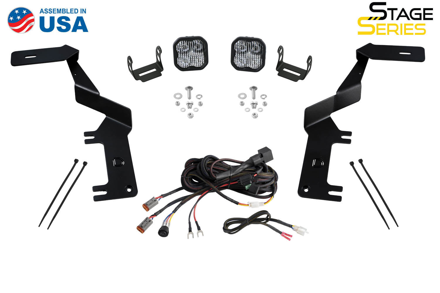 Stage Series Ditch Light Kit for 2017-2022 Ford Super Duty, C2 Pro White Combo Diode Dynamics