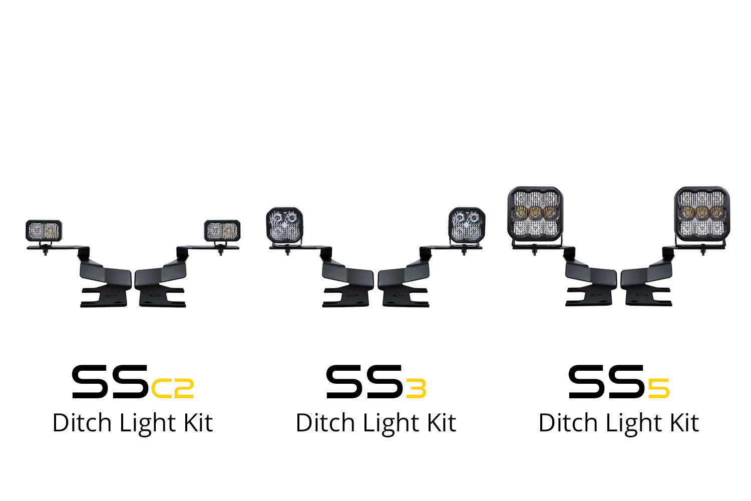 Stage Series Ditch Light Kit for 2017-2022 Ford Super Duty, SS3 Pro Yellow Combo Diode Dynamics