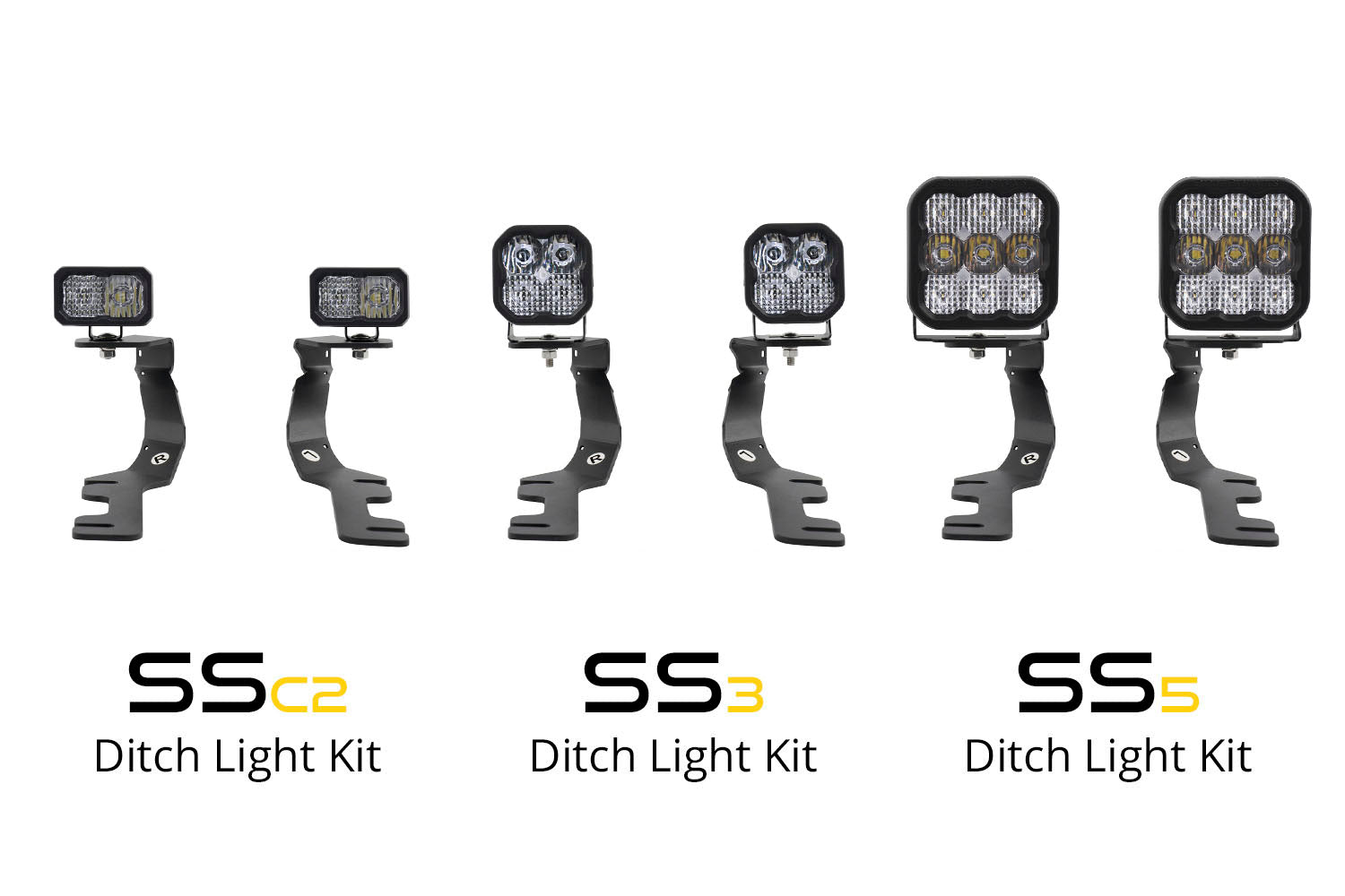 Stage Series Ditch Light Kit for 2019-Present Ram, C2 Pro Yellow Combo Diode Dynamics