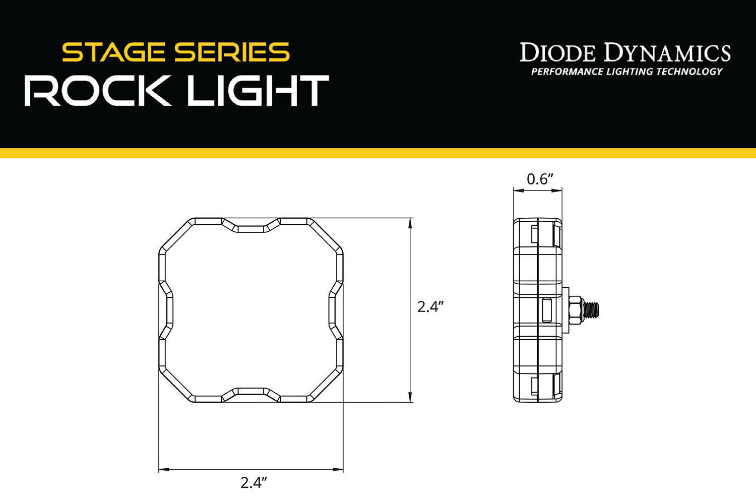 Stage Series SXS Rock Light Installer Kit, RGBW M8 w/Controller (4-pack)