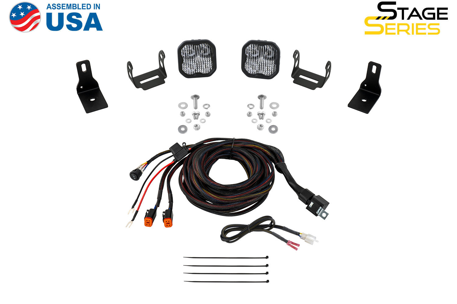 Stage Series Ditch Light Kit for 2022+ Ford Maverick C2 Pro Yellow Combo Diode Dynamics