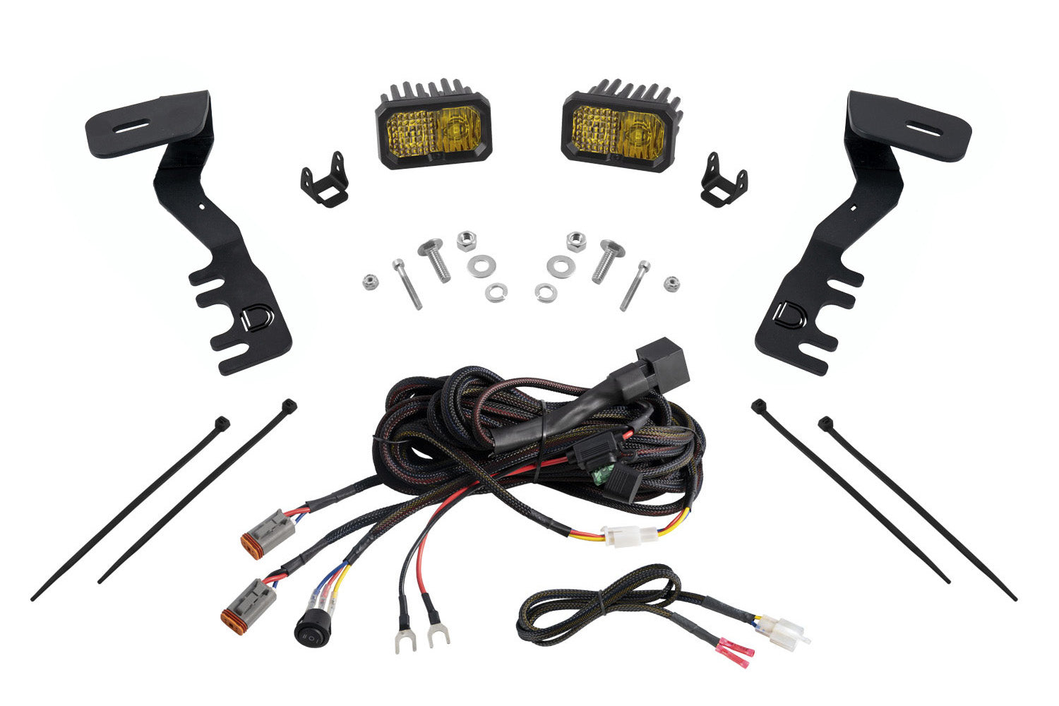 Stage Series 2 Inch LED Ditch Light Kit for 2024-Present Toyota Tacoma, Sport Yellow Combo Diode Dynamics