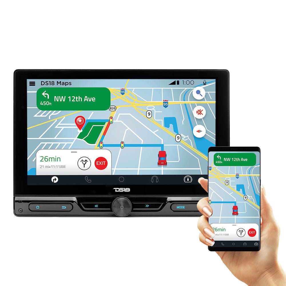 10.5" Floating Adjustable Modular Touchscreen Mechless Single-DIN Head Unit with Bluetooth, Mirror Link and USB