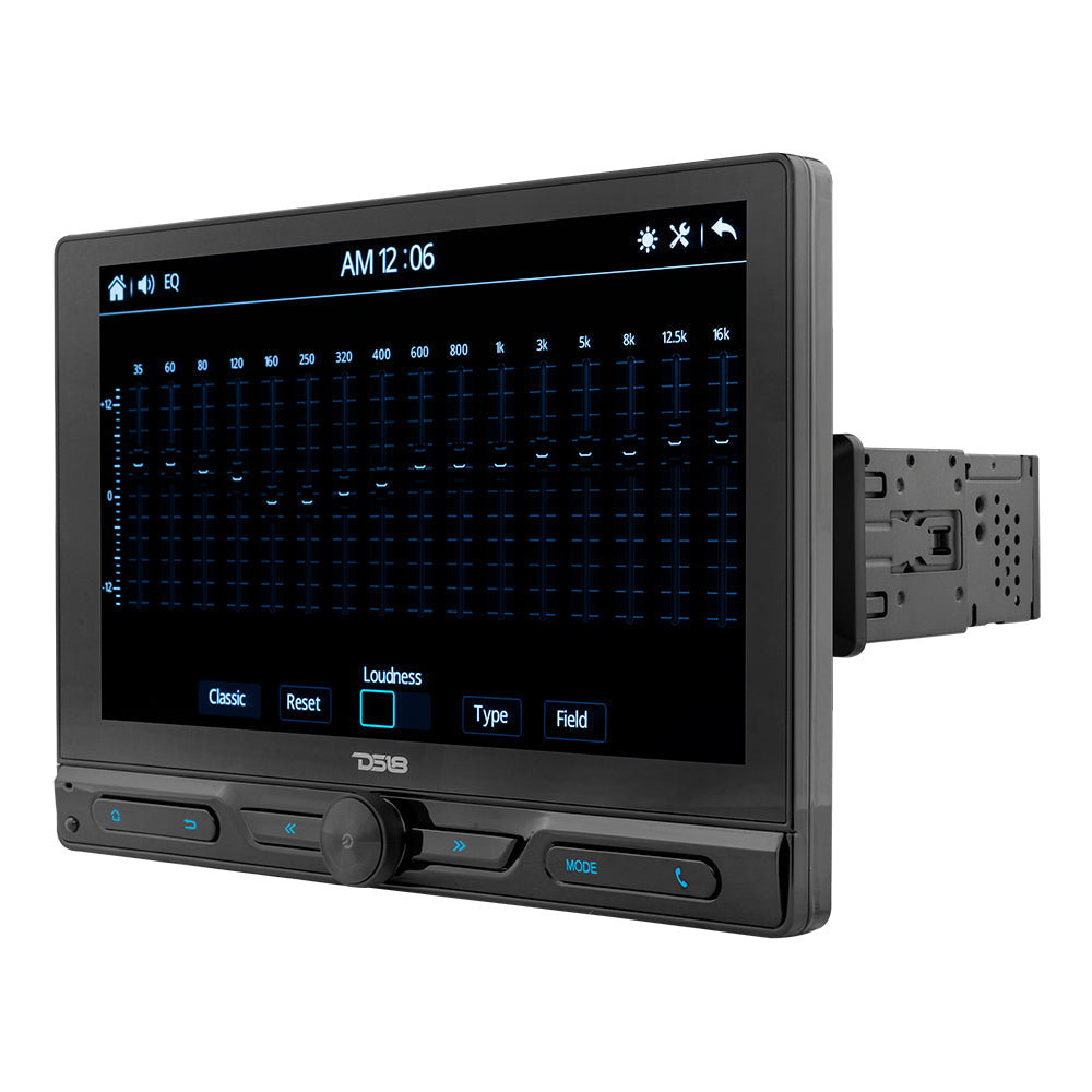 10.5" Floating Adjustable Modular Touchscreen Mechless Single-DIN Head Unit with Bluetooth, Mirror Link and USB