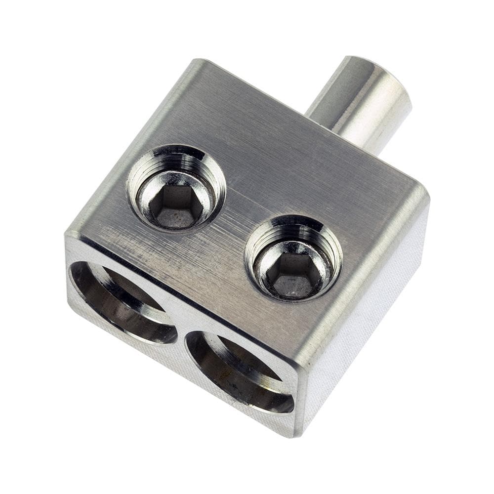 Dual 1/0-GA to 1/0-GA Amp Input Reducers with Offset Stub