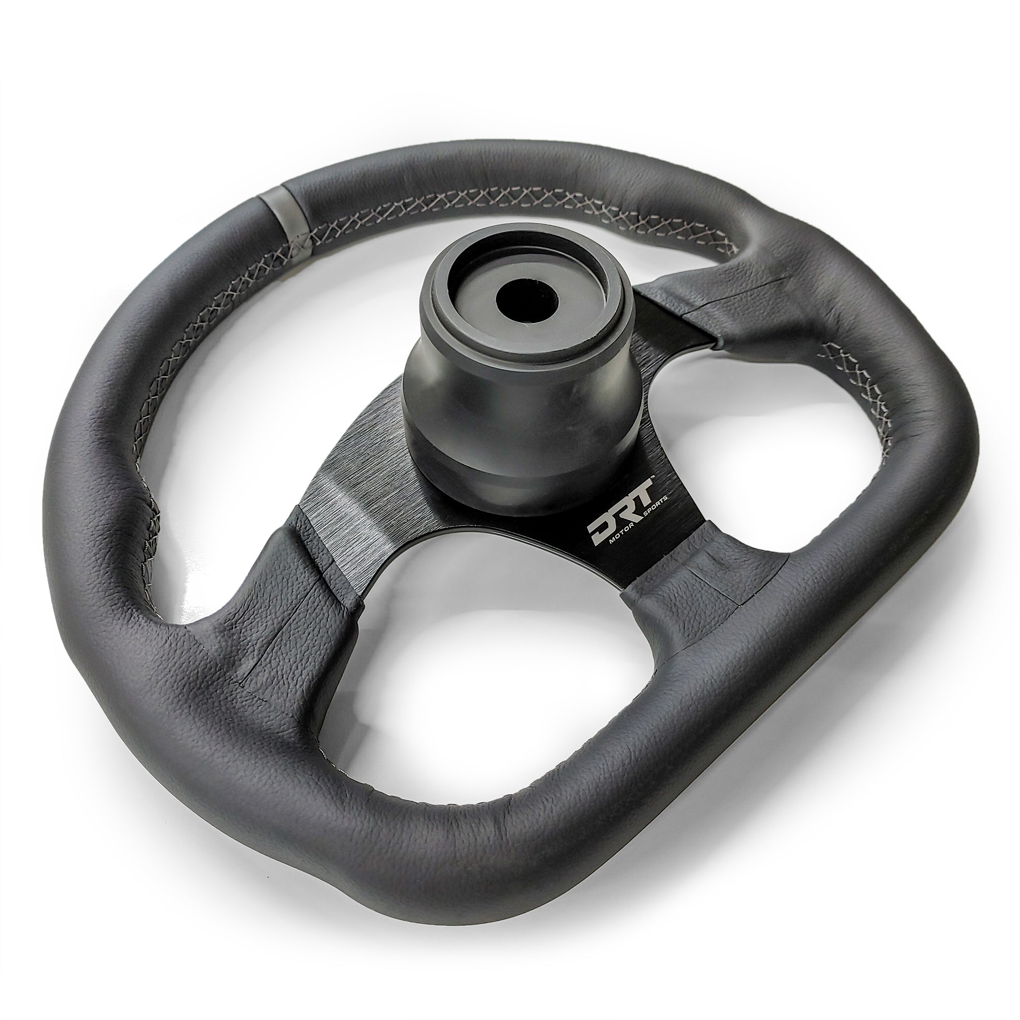 Round utv steering wheel in leather finish