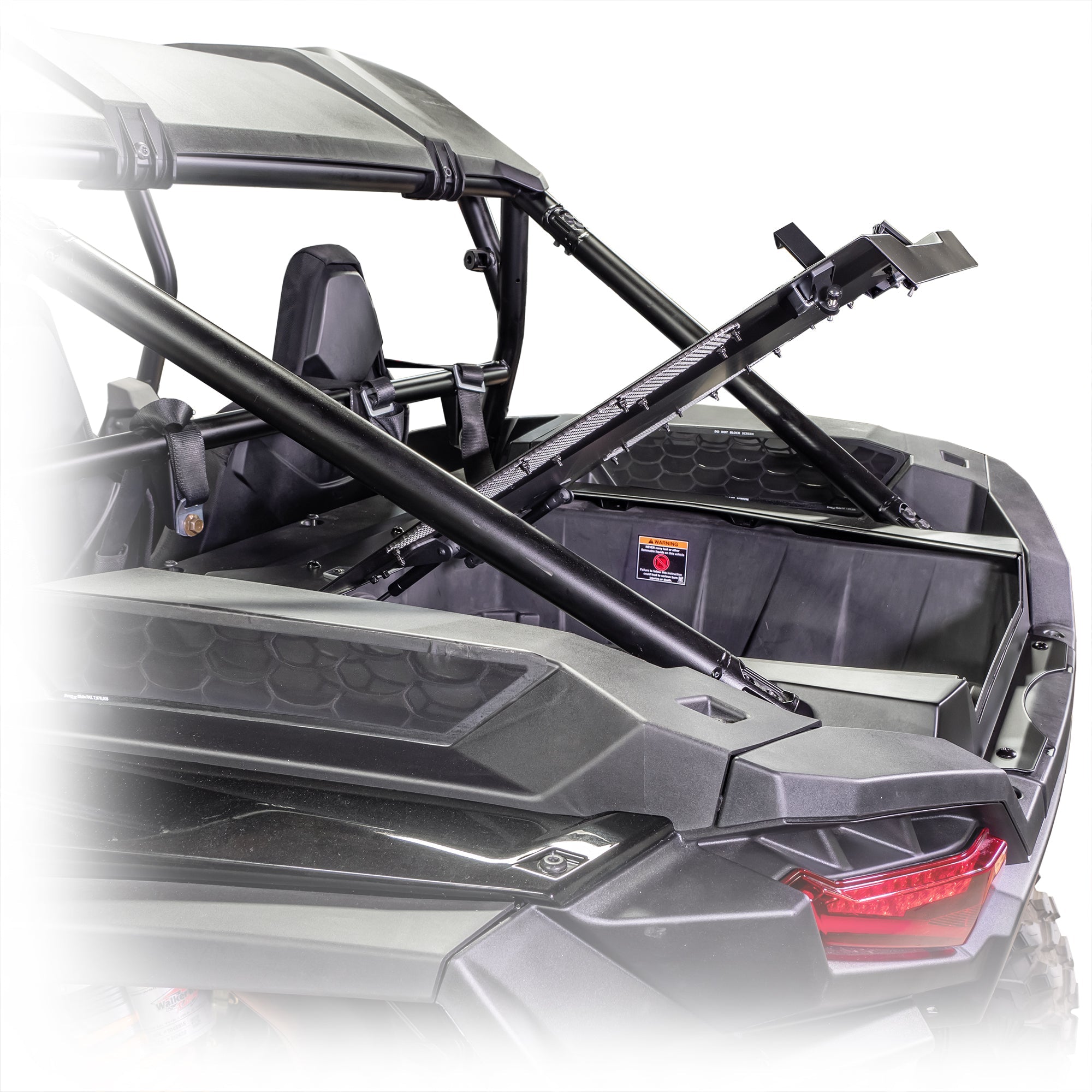 Rear cargo area shown with trunk enclosure open