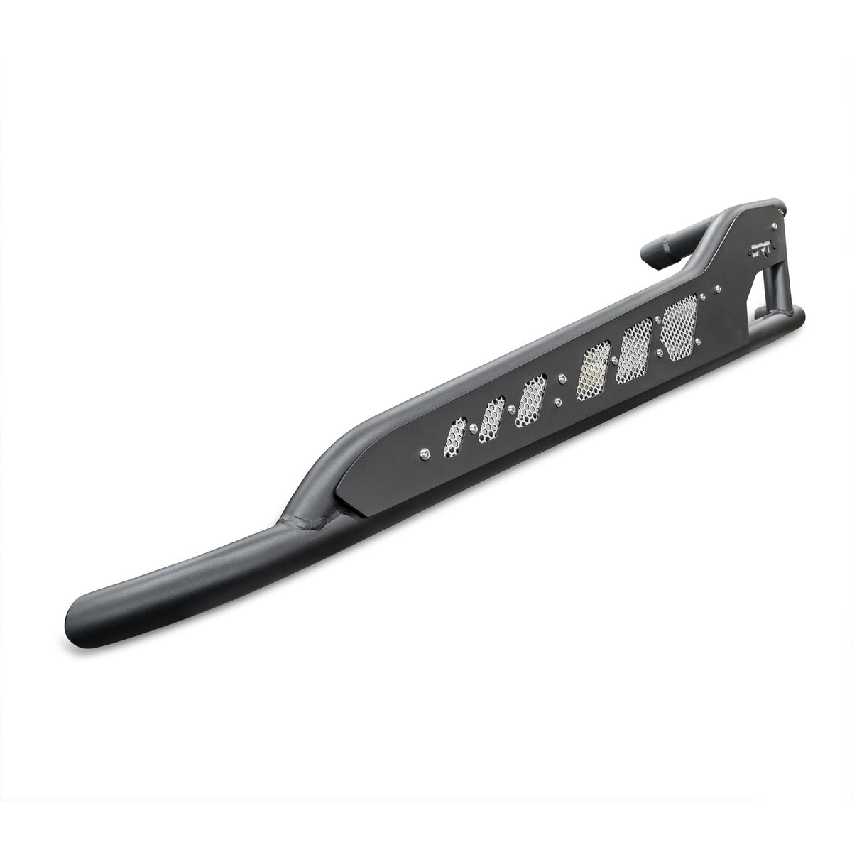 Angled view showing rear mounting bracket of DRT rock rail
